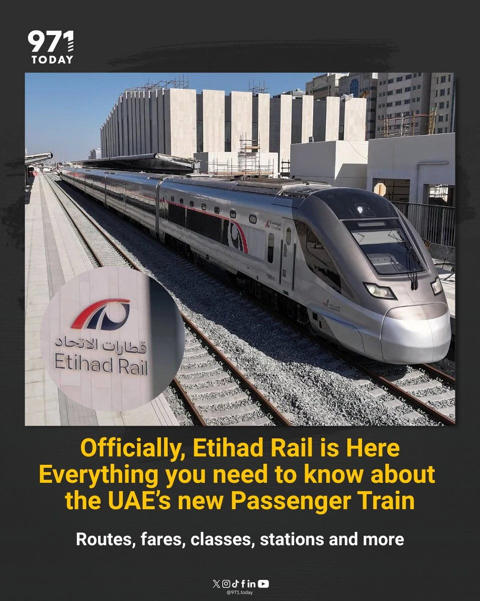 Dubai to Abu Dhabi in 64 Minutes: Etihad Rail Passenger Service Launches