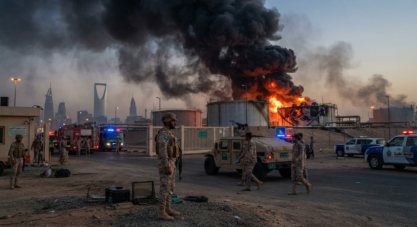 Riyadh Under Fire: Houthi Missile Strike Sparks Airport Fires and Air-Raid Alerts