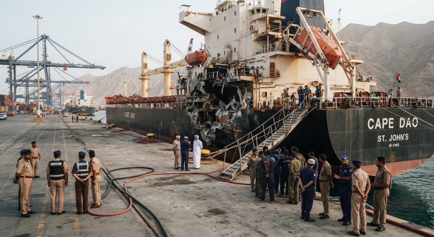 Indian Seafarer Killed as Torpedo Strike Hits Vessel Off Oman Coast