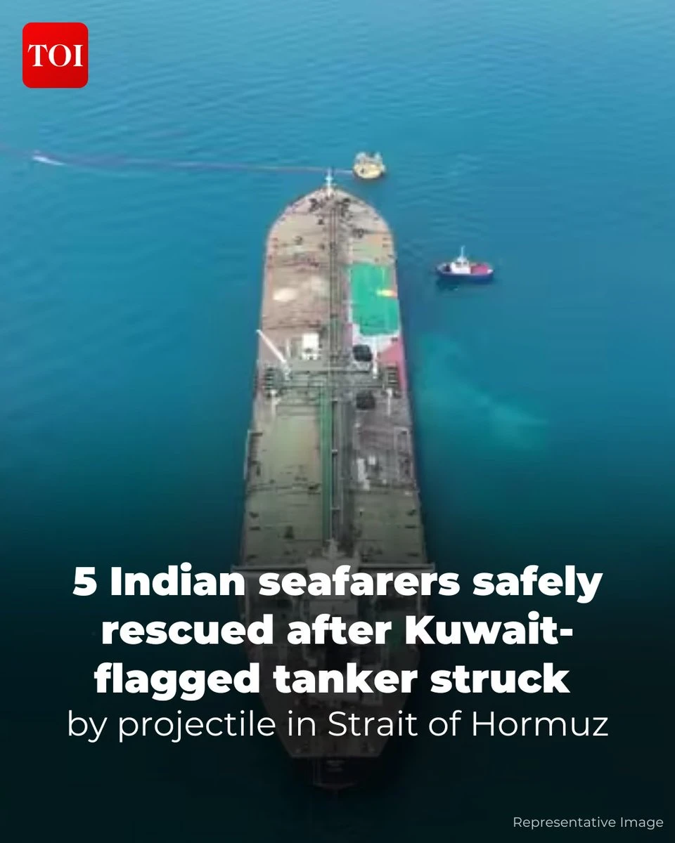 5 Indian Seafarers Rescued After Tanker Hit in Strait of Hormuz