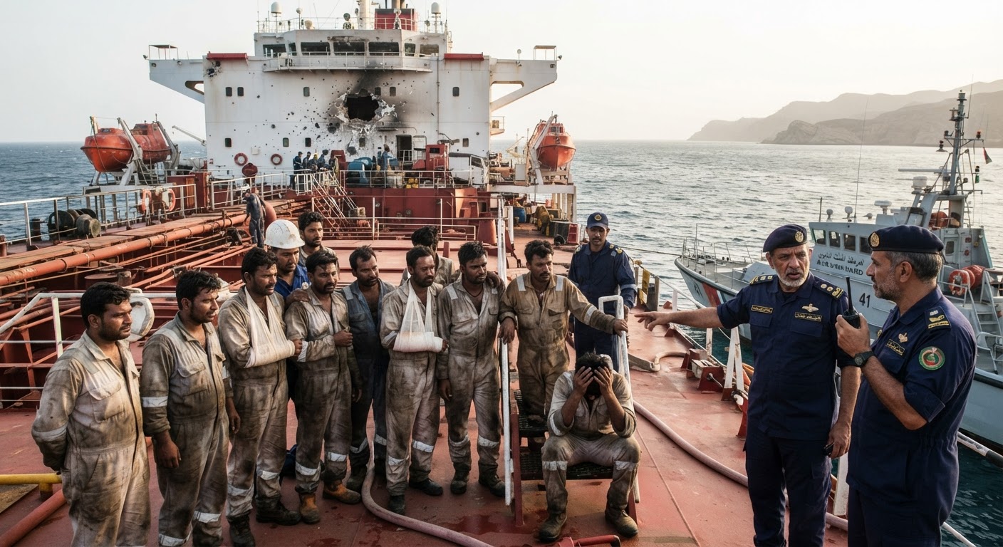Indian Seafarers Narrowly Escape Tanker Attacks Near Hormuz