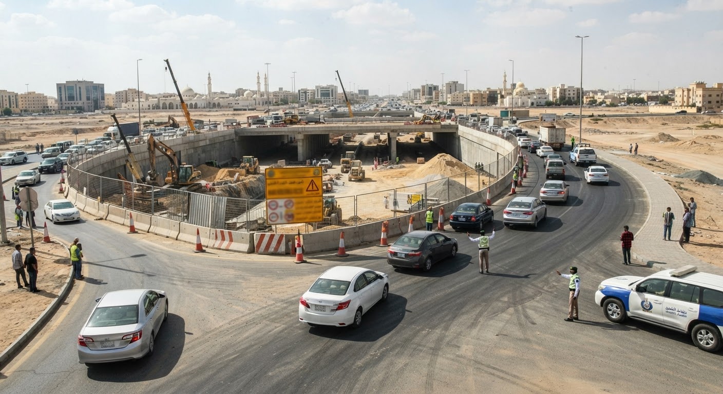 Riyadh Announces Major Traffic Diversion on Al Thumamah Road