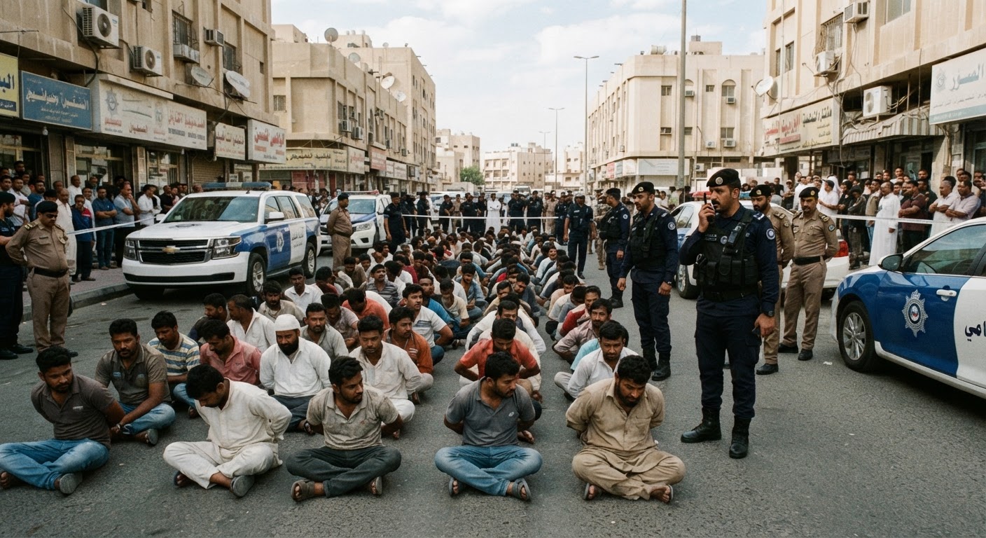 Massive Security Raid in Kuwait Apprehends 122 Wanted Individuals