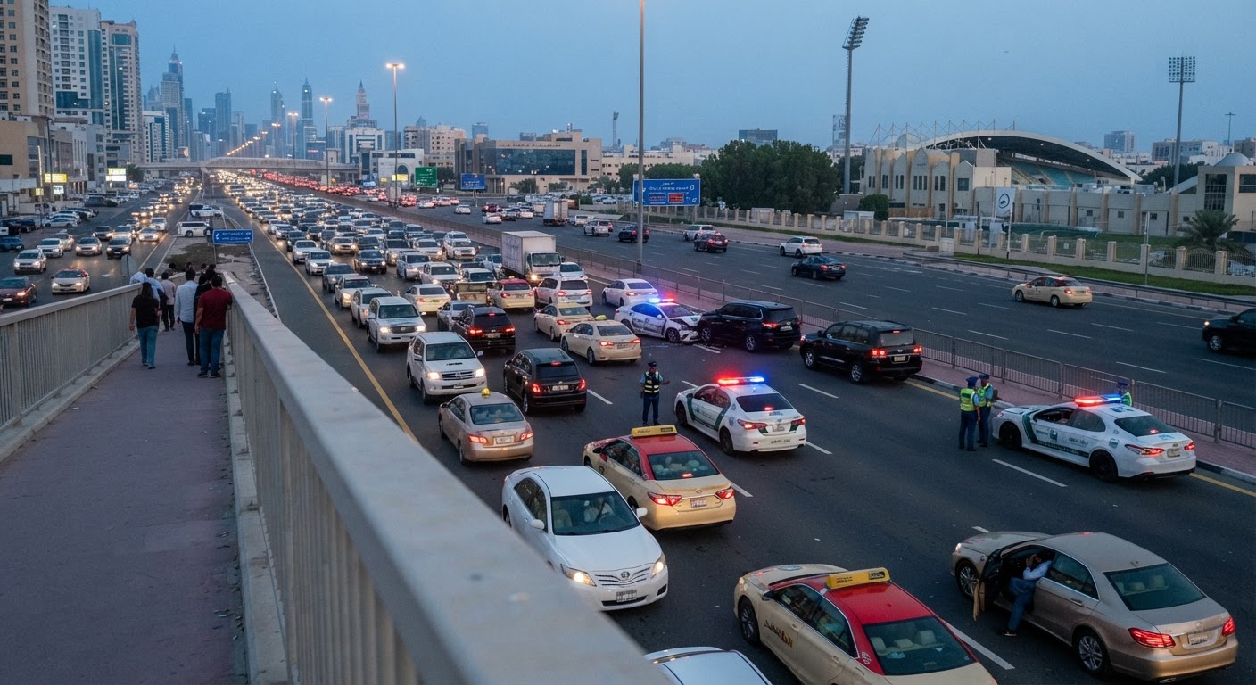 Dubai Police Alert: Traffic Delays Reported on Oud Metha Street
